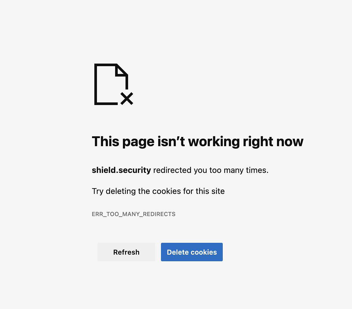 Shield Redirect Error.png
